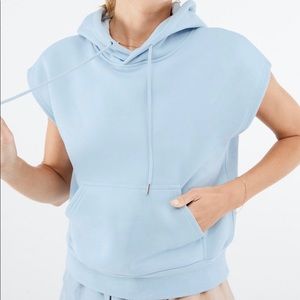 Fabletics - Angela Sleeveless Pullover Hoodie - 1X - Blue Stone
